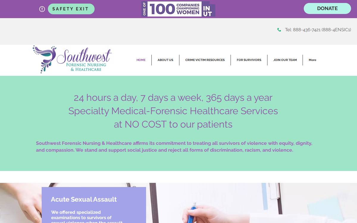 Swforensichealthcare website preview