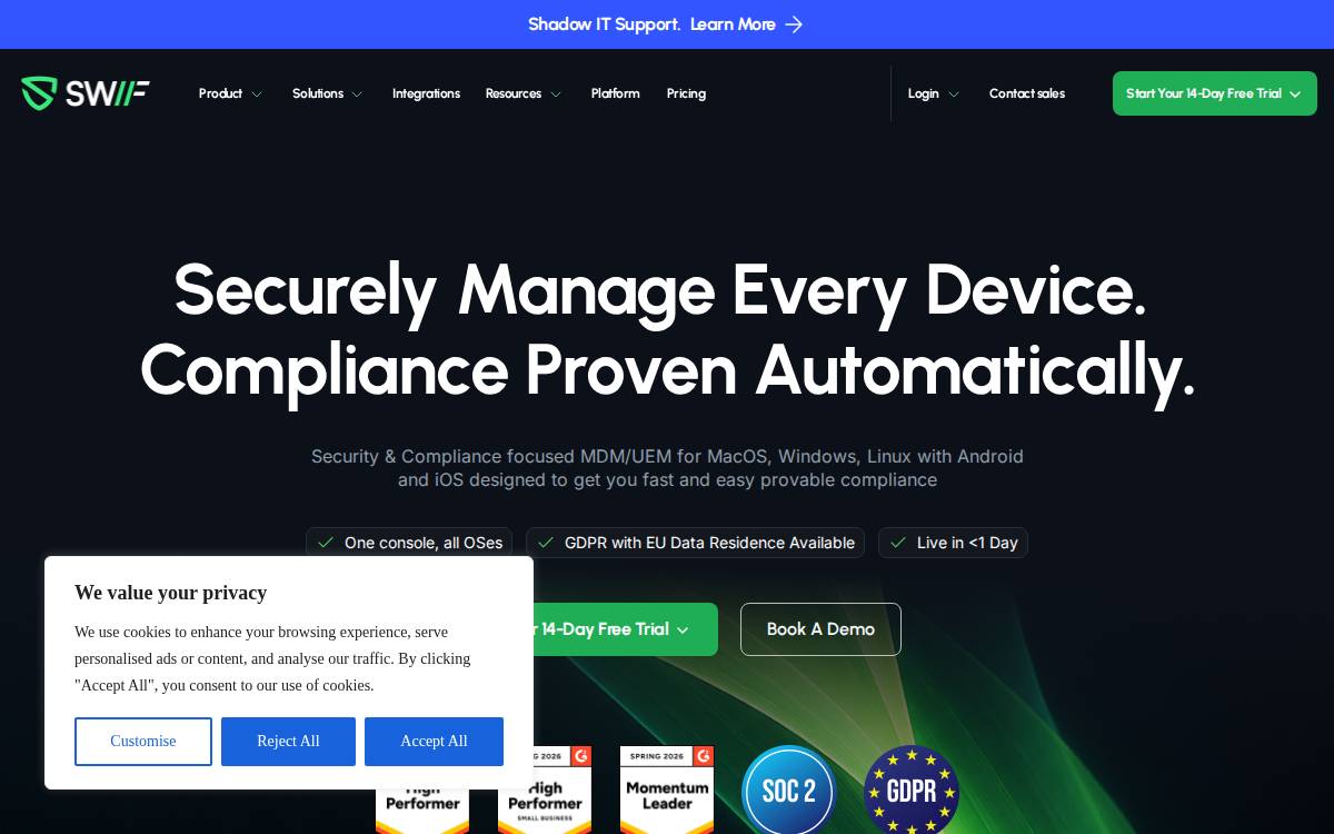 Swif.ai website preview