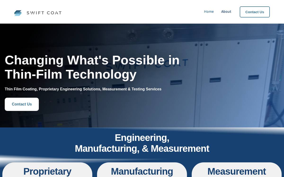 Swift Coat website preview