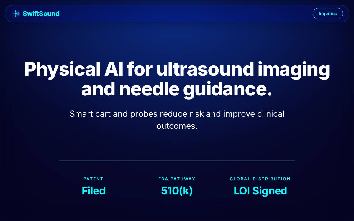 SwiftSound website preview