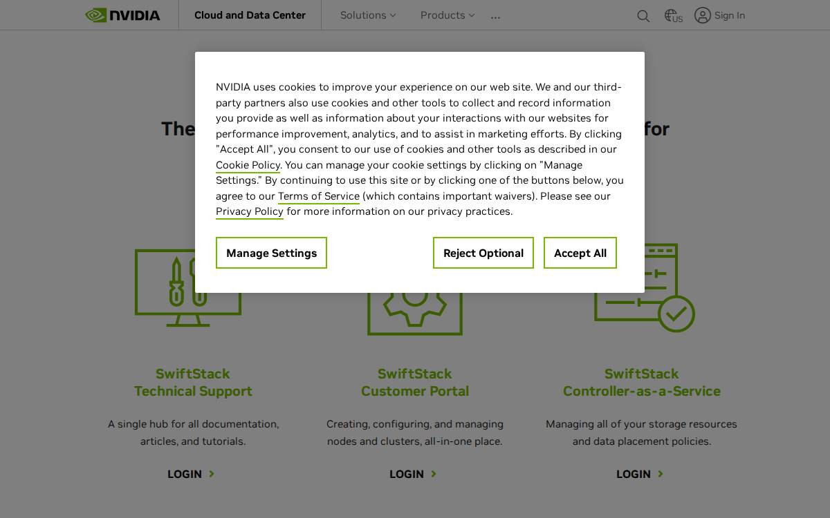SwiftStack website preview