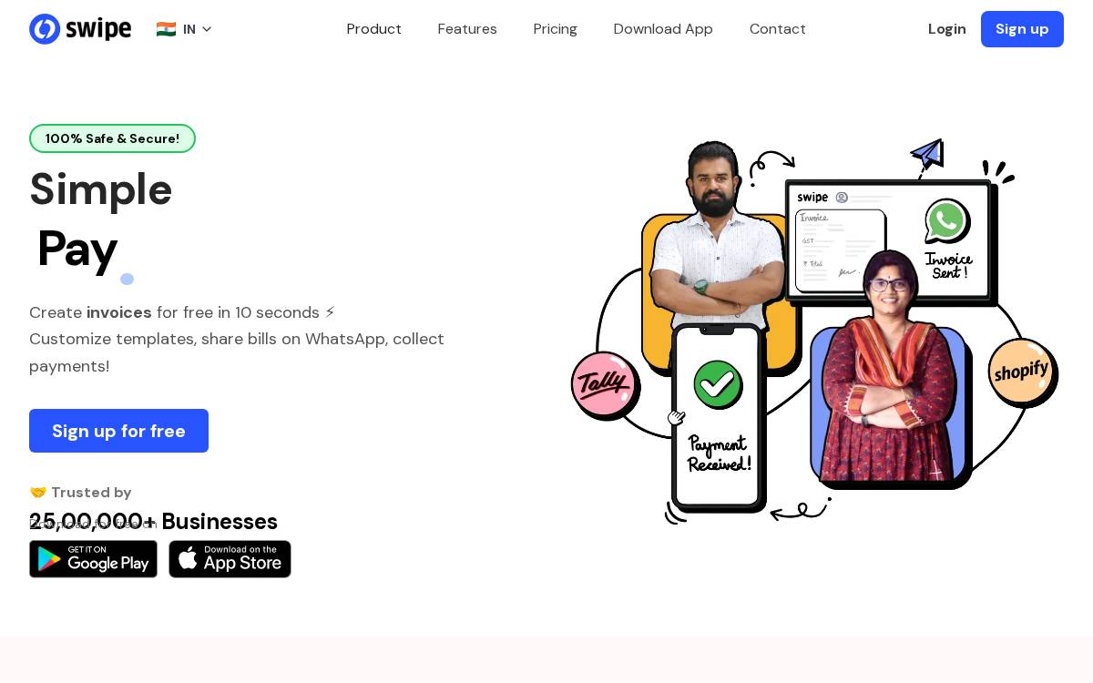 Swipe website preview