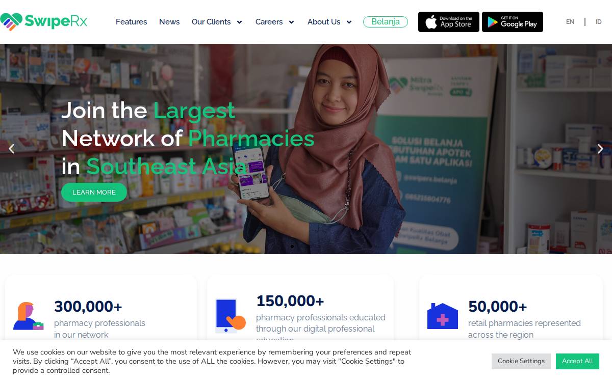 SwipeRX website preview