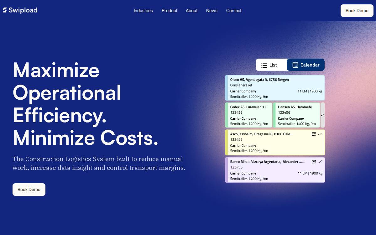 Swipload website preview
