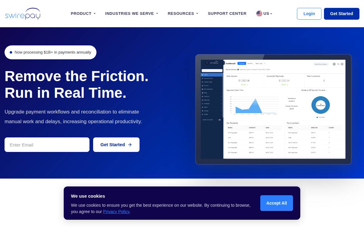 Swirepay website preview