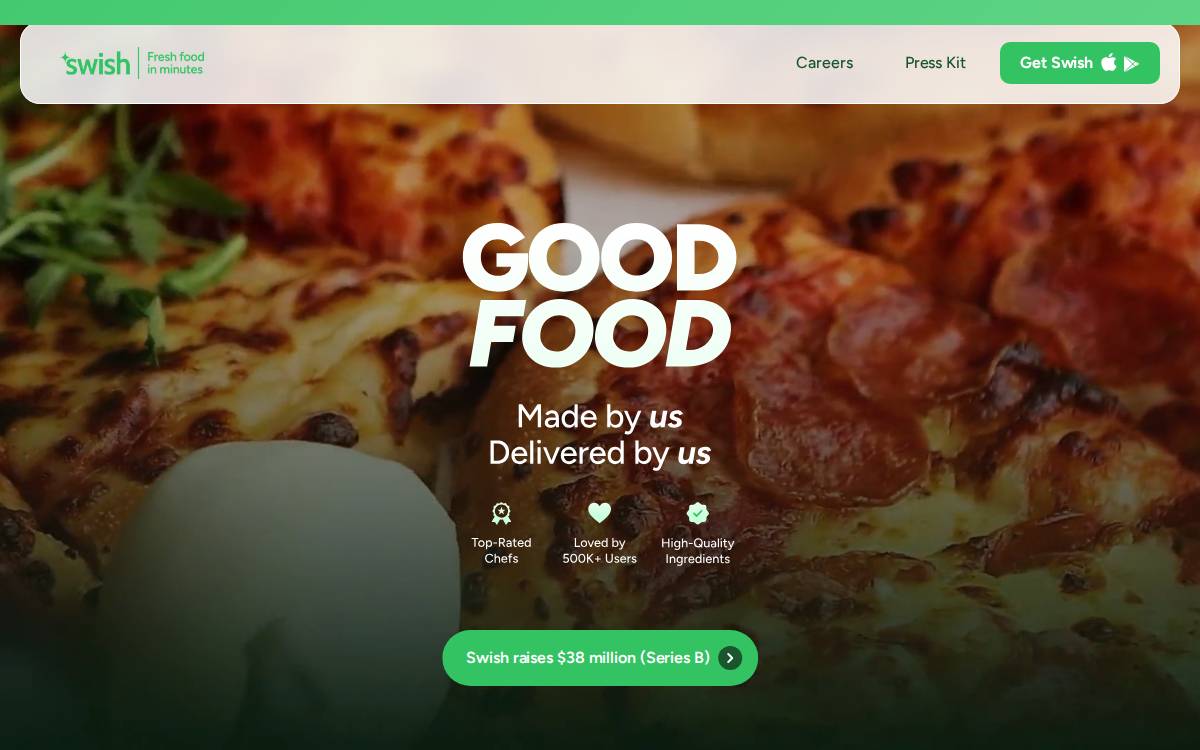 Swish website preview