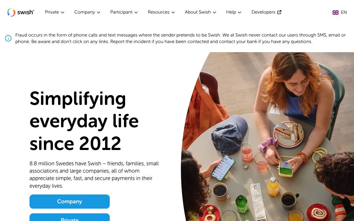 Swish website preview