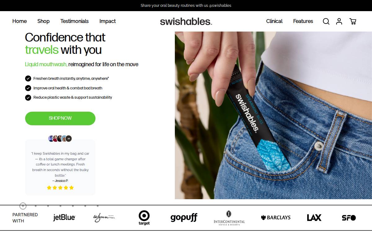 Swishables website preview