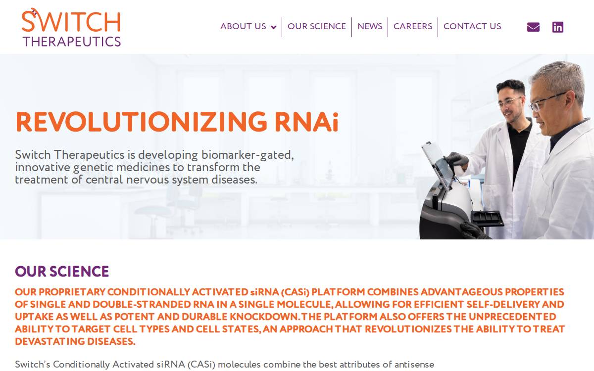 Switch Therapeutics website preview