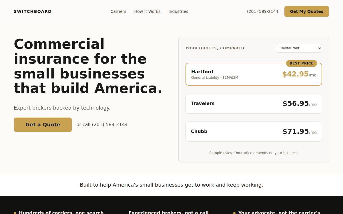 Switchboard website preview