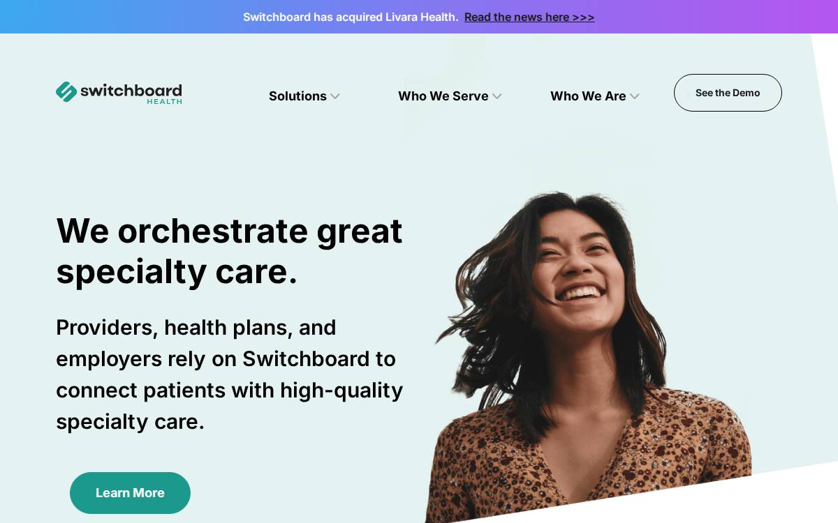 Switchboard Health website preview