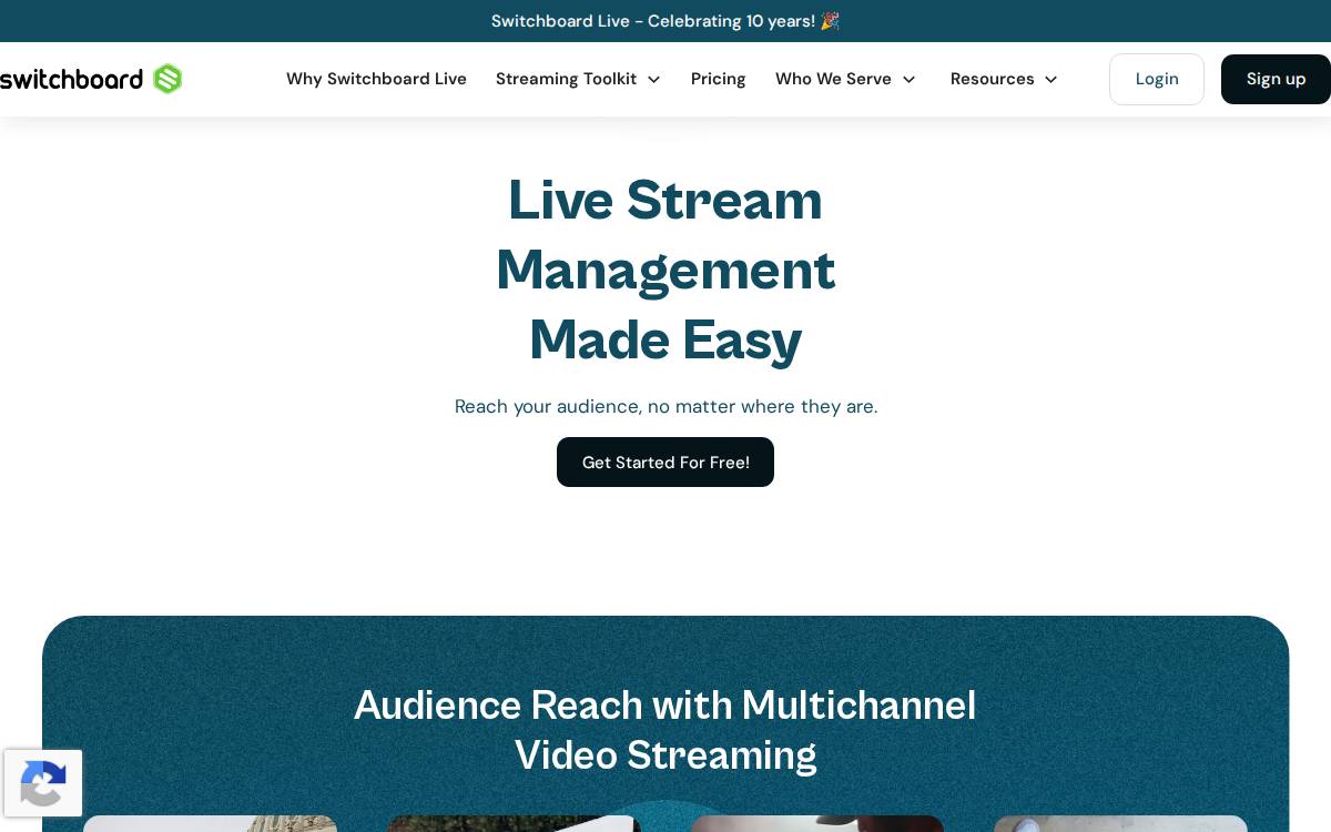 Switchboard Live website preview
