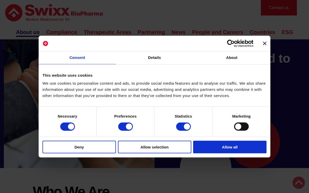 Swixx Biopharma website preview