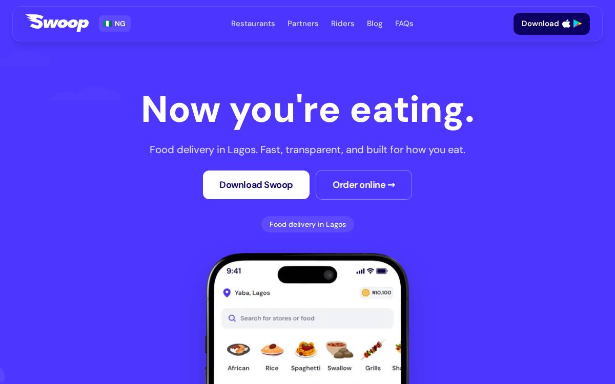 Swoop website preview