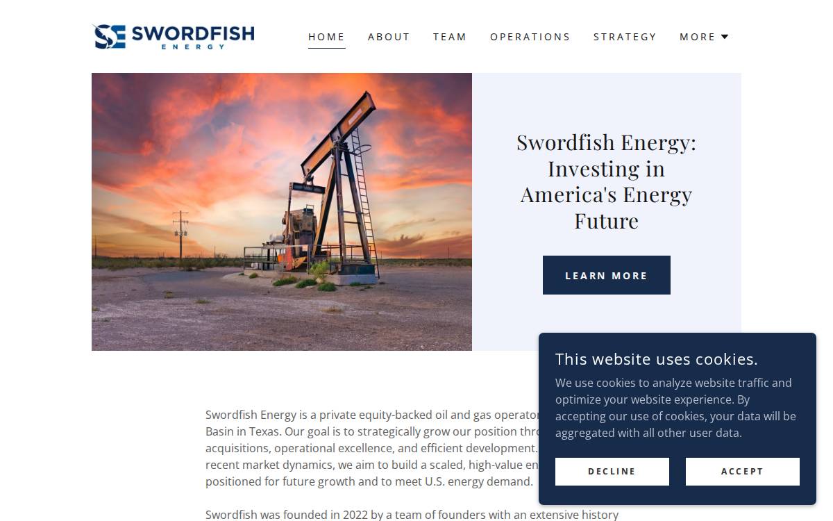 Swordfishenergy website preview