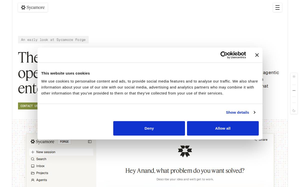 Sycamore website preview