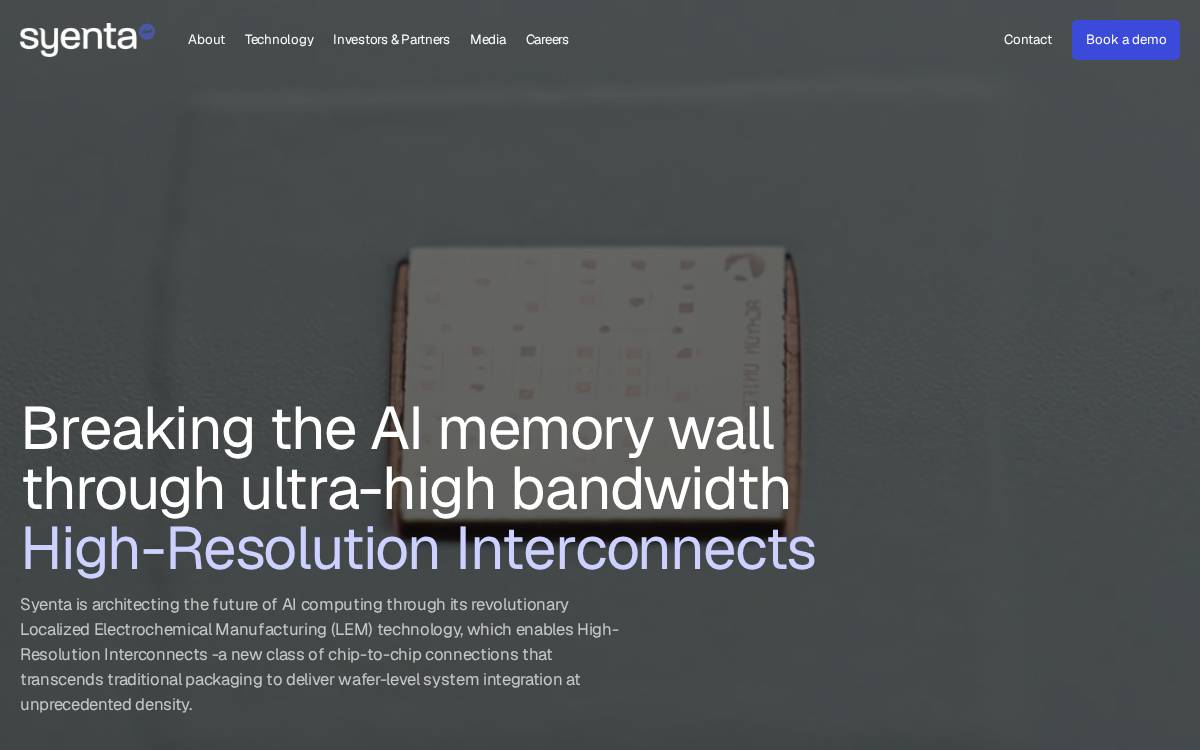 Syenta website preview
