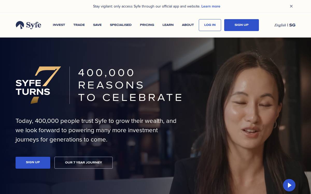 Syfe website preview