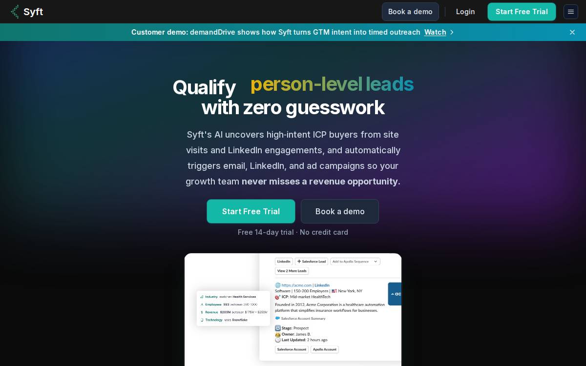 Syft website preview