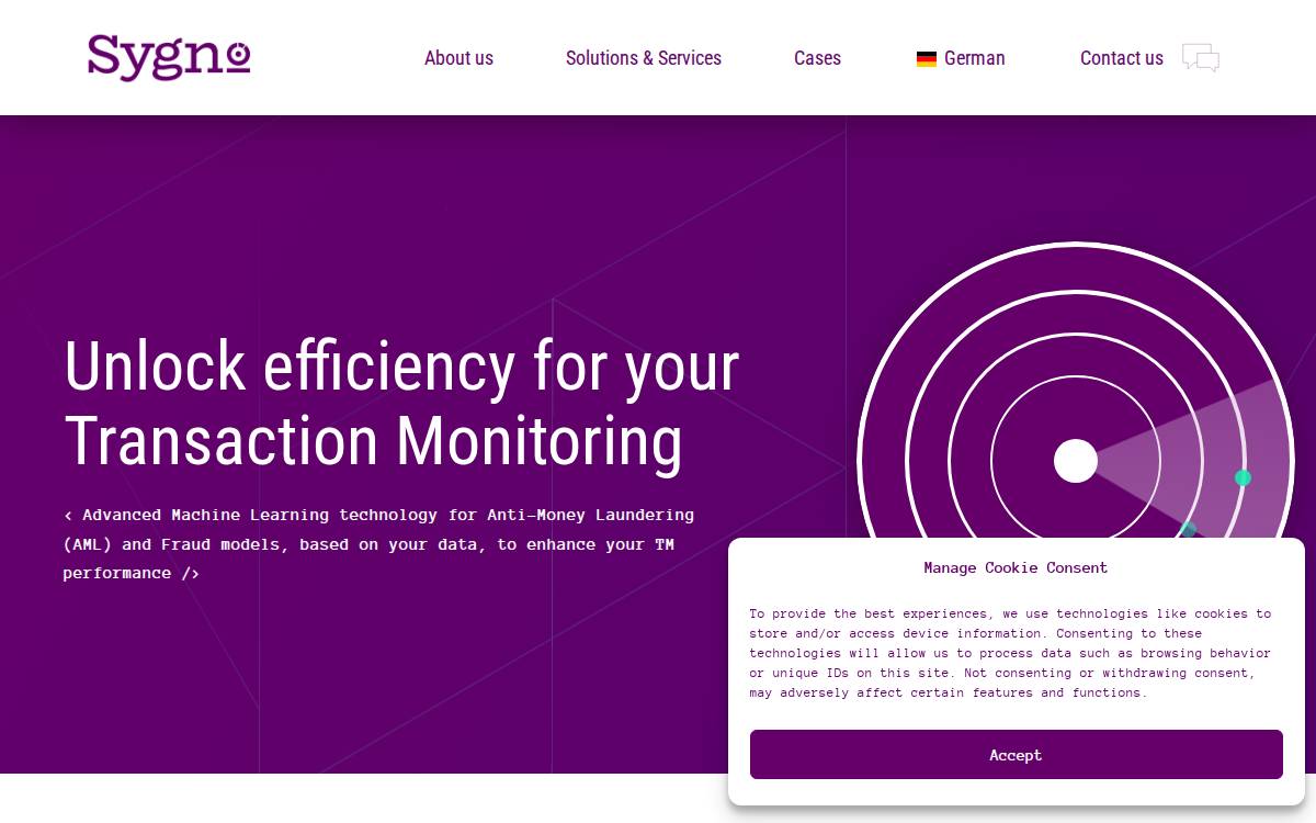 Sygno website preview