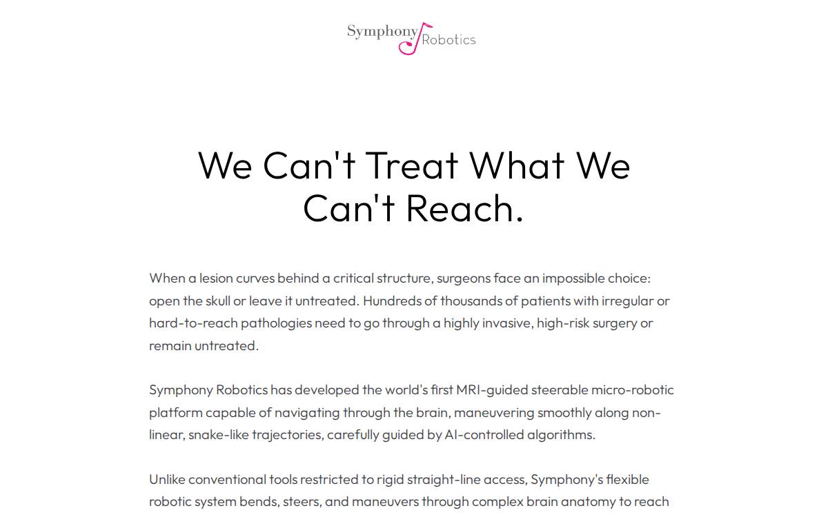 Symphony Robotics website preview
