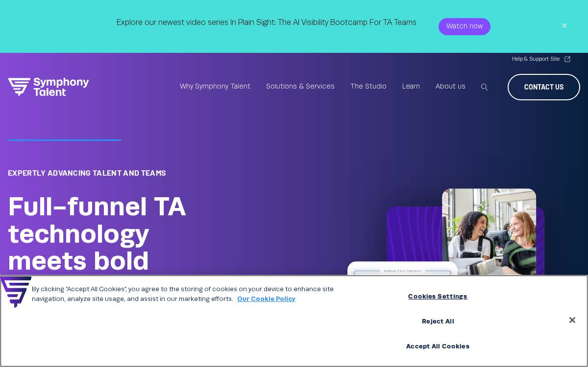 Symphony Talent website preview