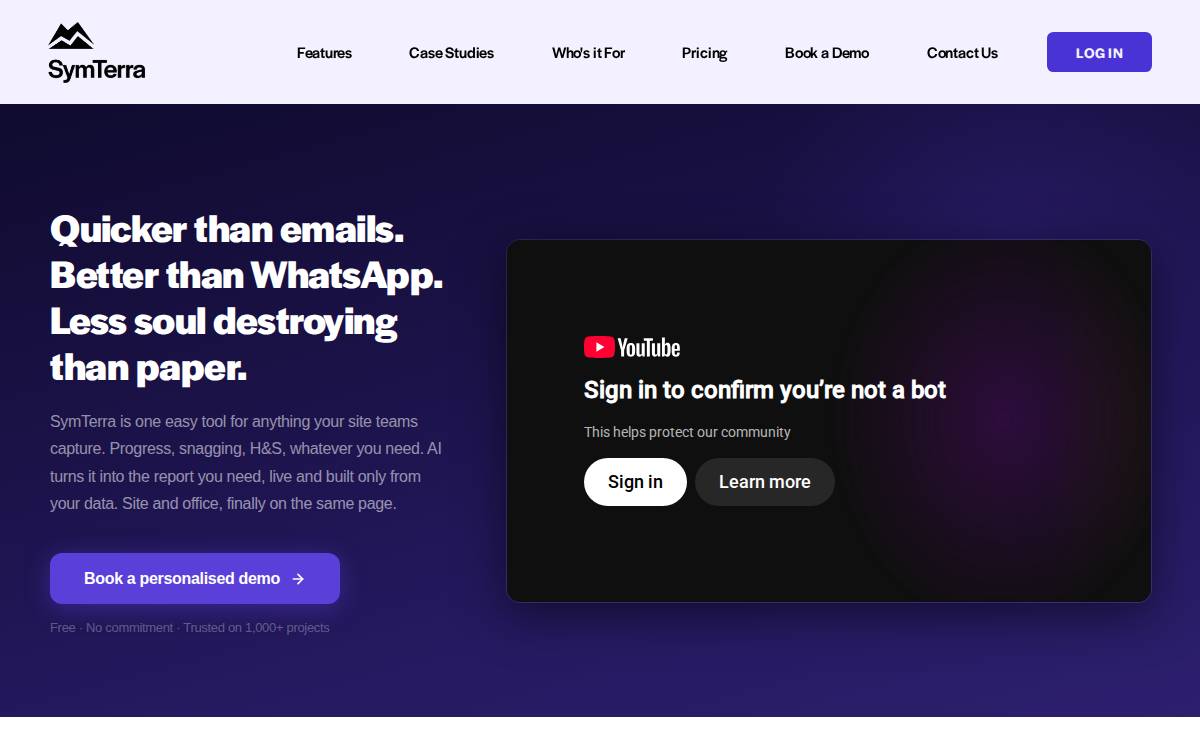 Symterra website preview