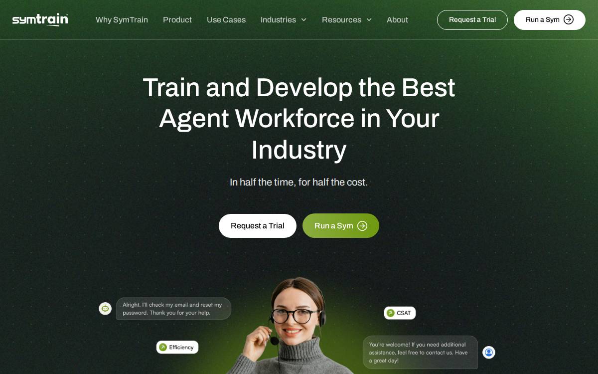 SymTrain website preview