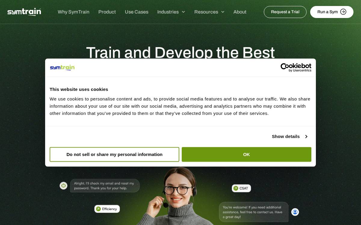 Symtrain website preview
