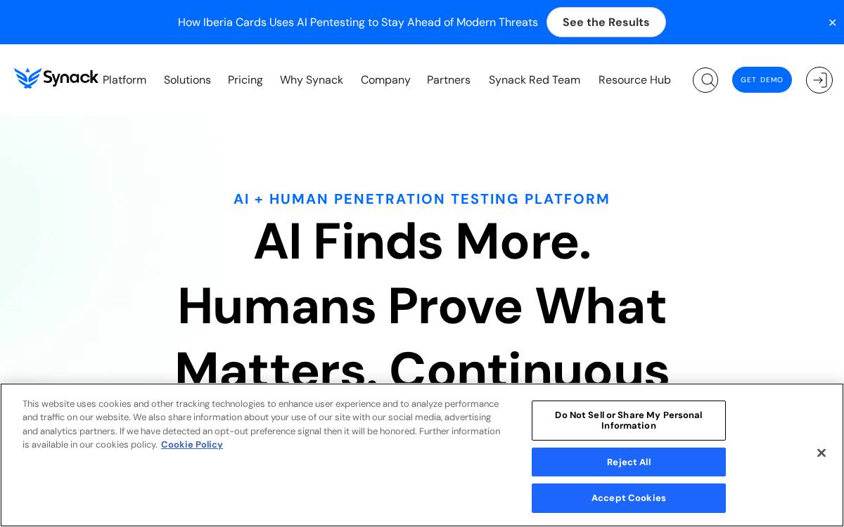 Synack website preview