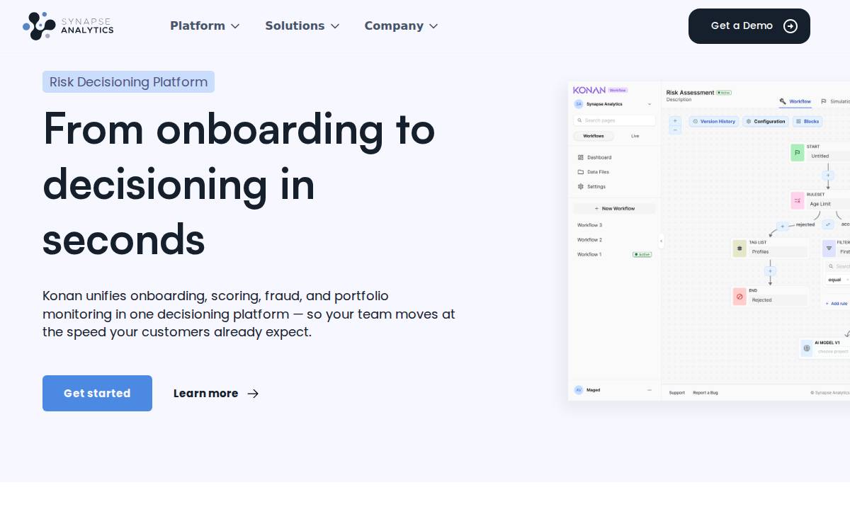 Synapse Analytics website preview