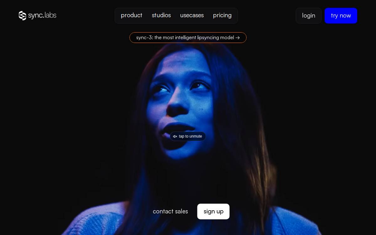 Sync Labs website preview