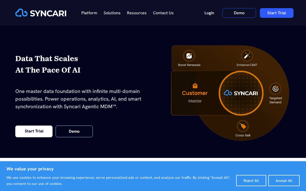 Syncari website preview