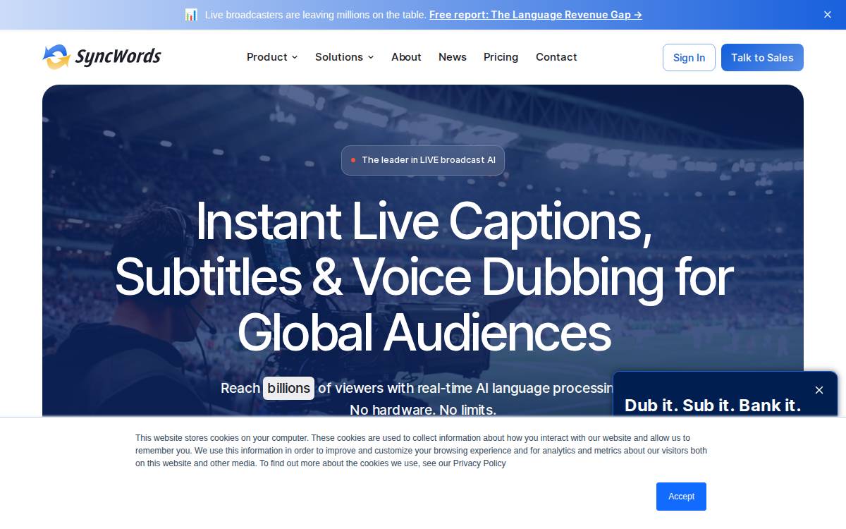 Syncwords website preview