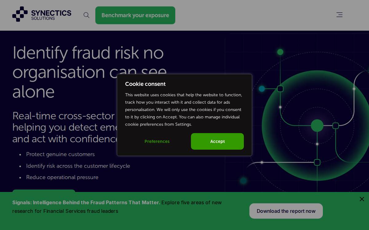 Synectics Solutions website preview