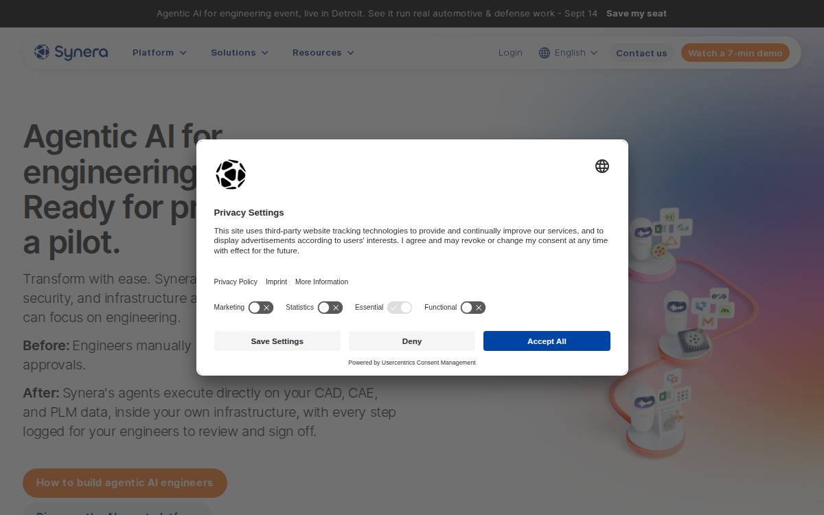 Synera website preview