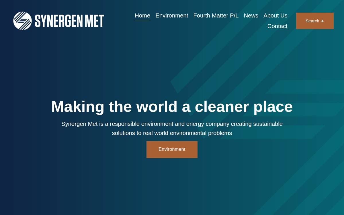 Synergen Met website preview
