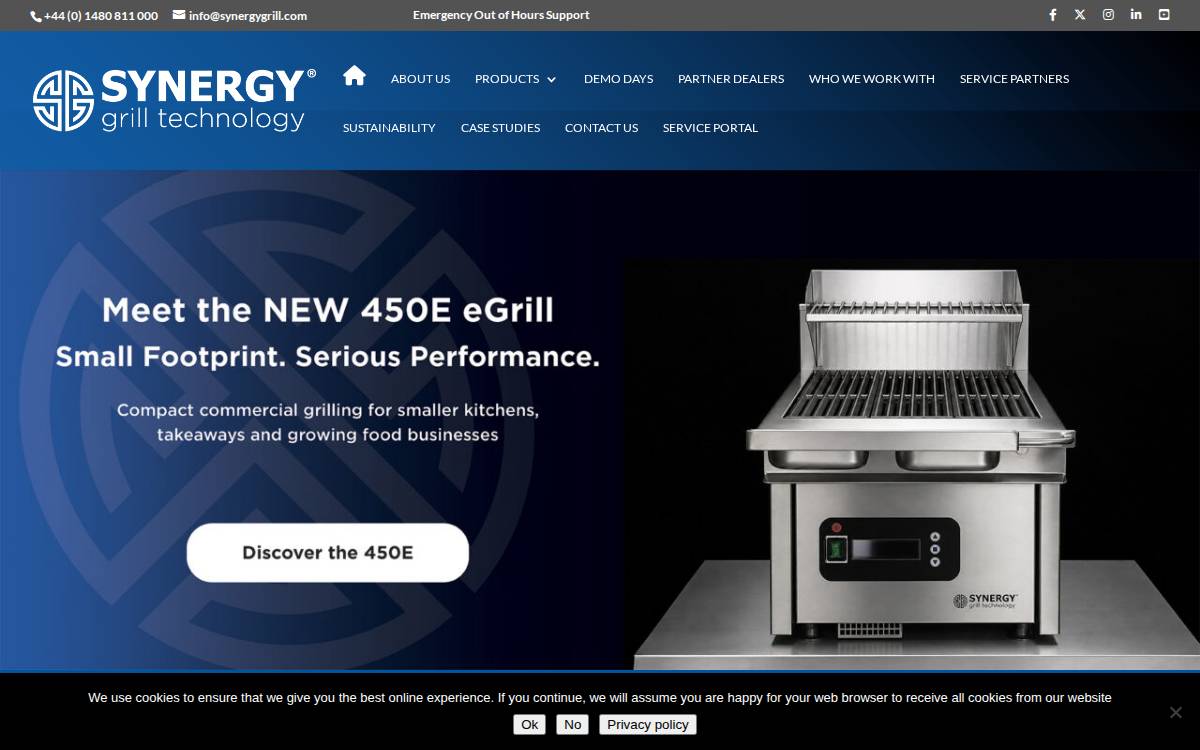 Synergy Grill website preview