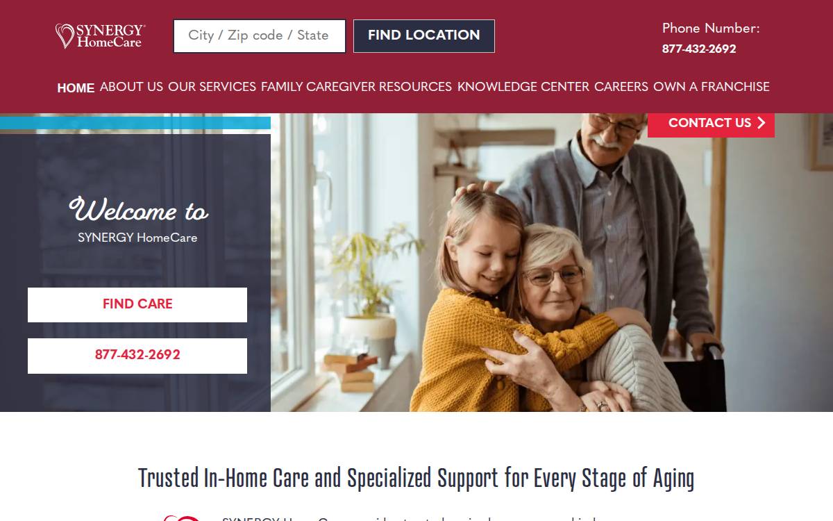 SYNERGY HomeCare website preview