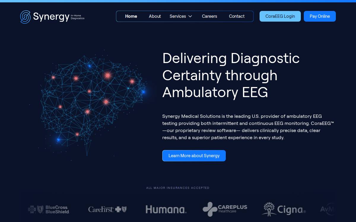 Synergyeeg website preview