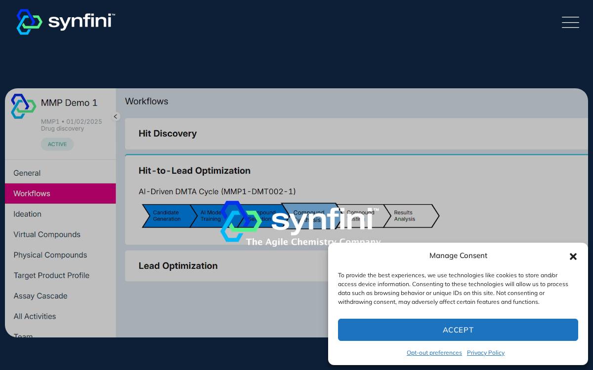 Synfini website preview