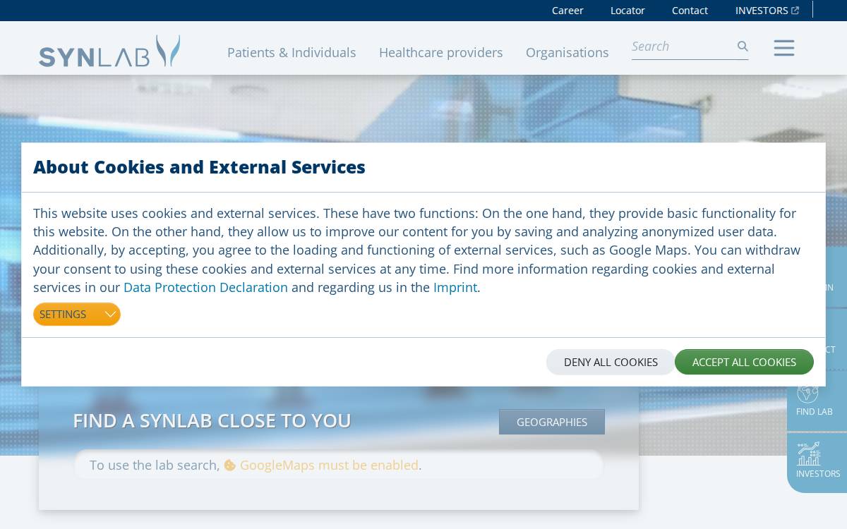 Synlab website preview