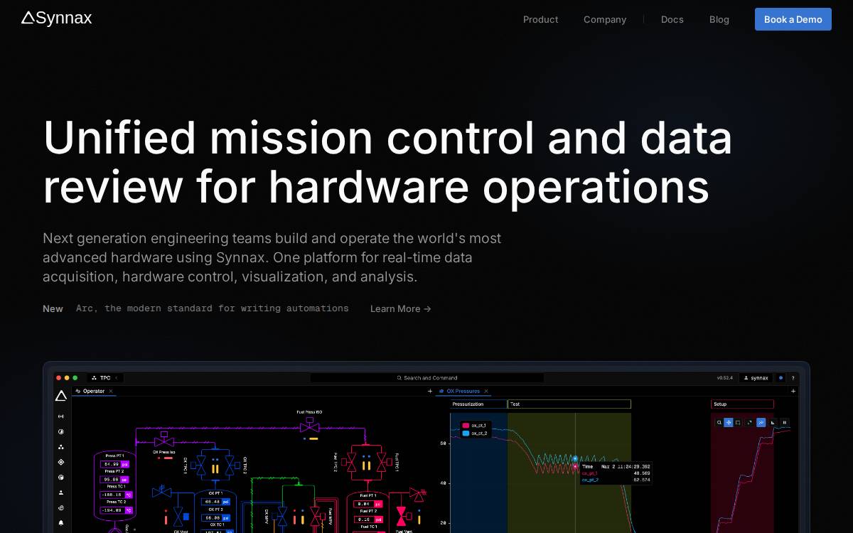 Synnax website preview