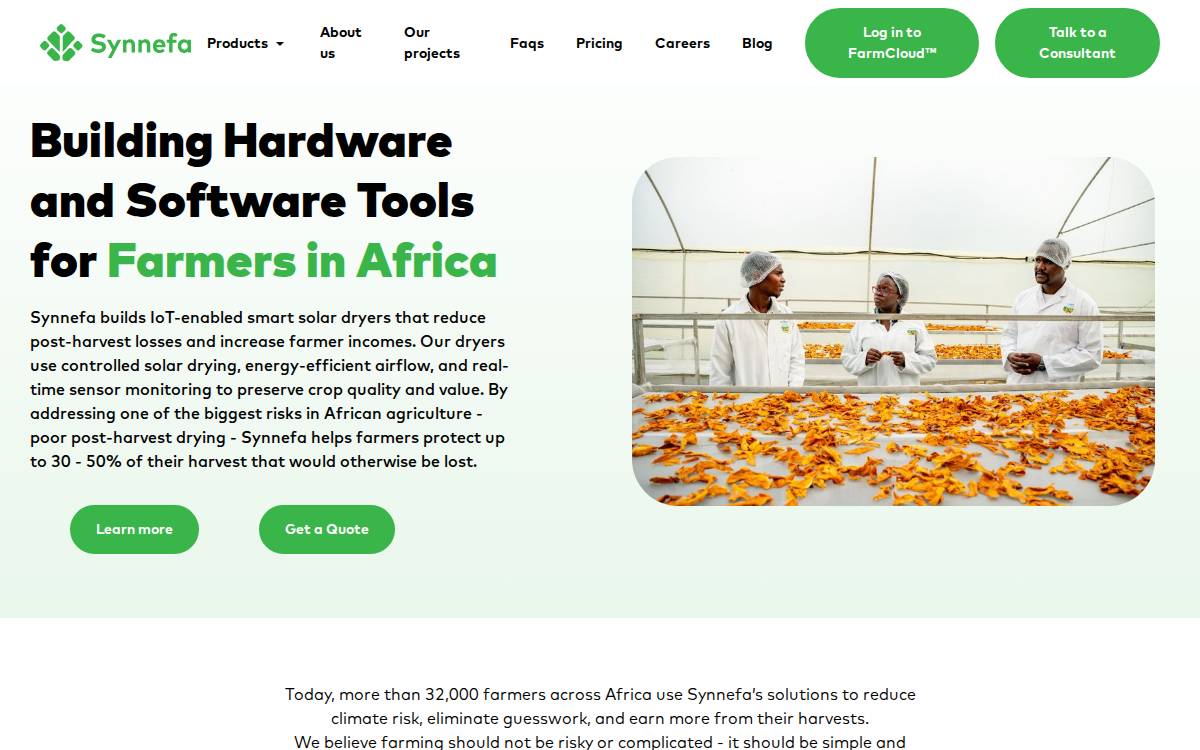 Synnefa website preview