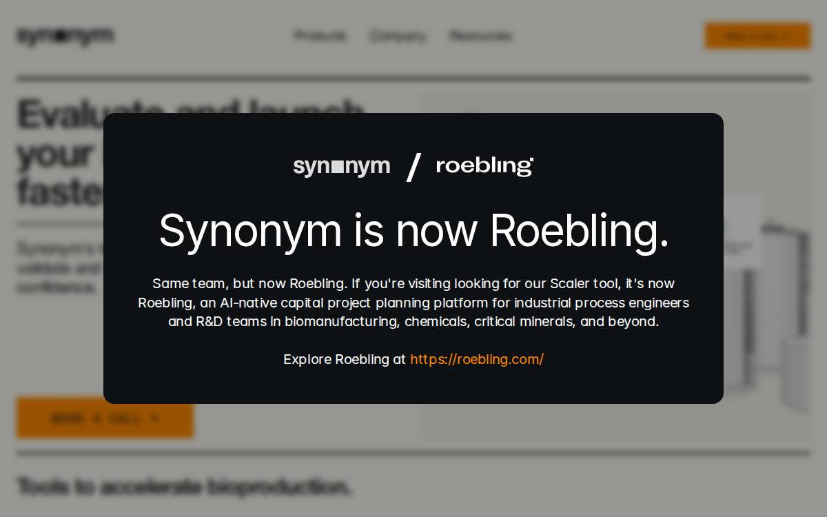 Synonym website preview