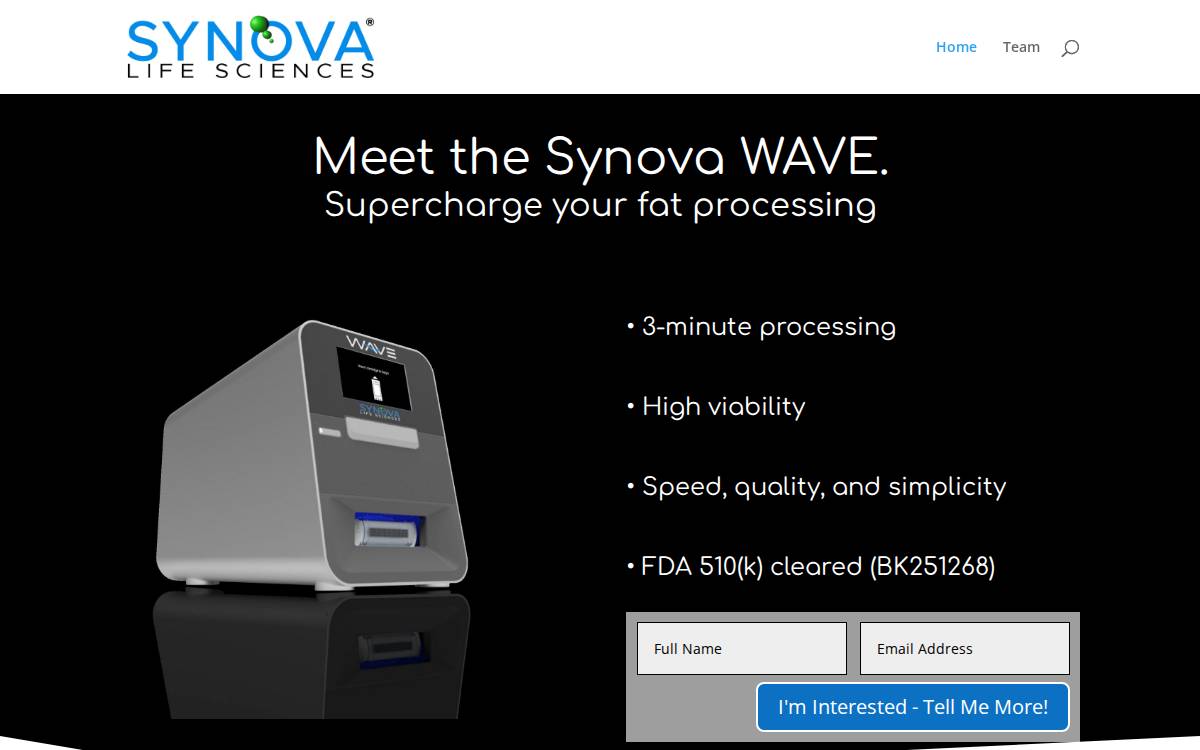 Synova Life Sciences website preview