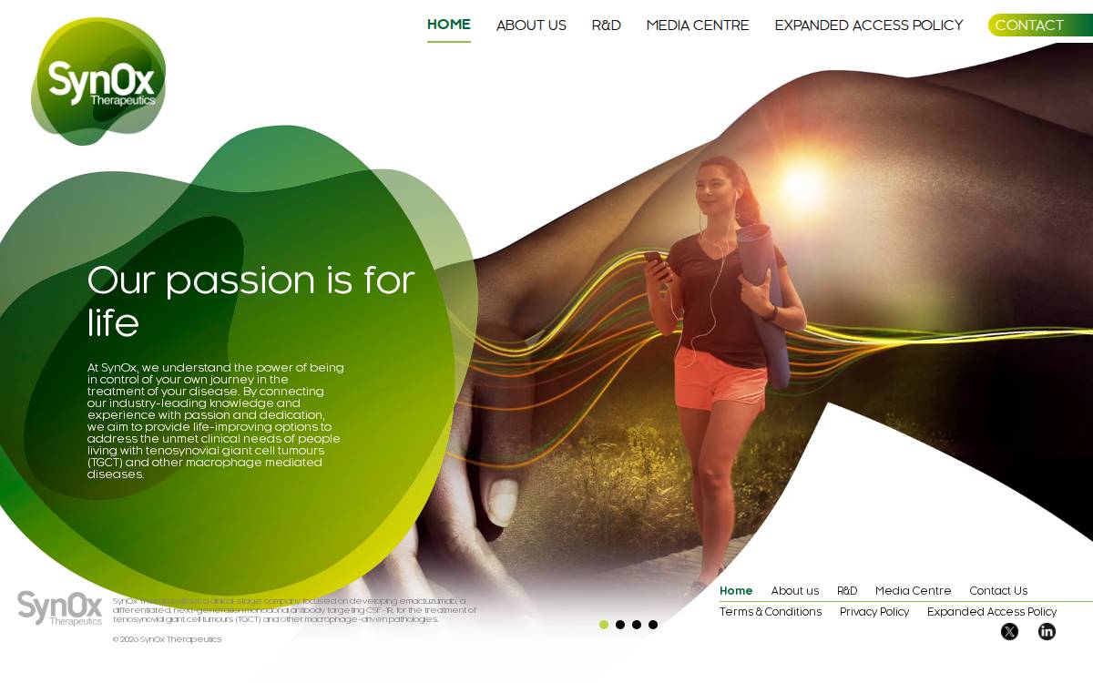 SynOx Therapeutics Ltd website preview