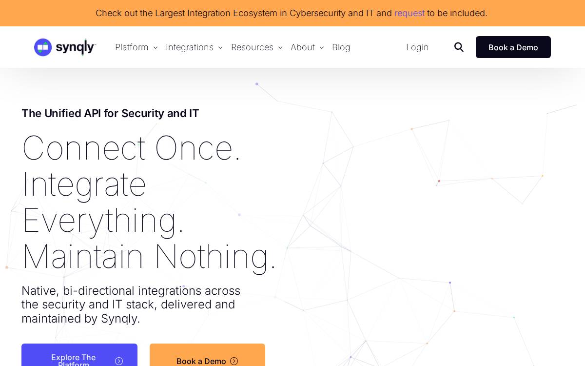 Synqly website preview