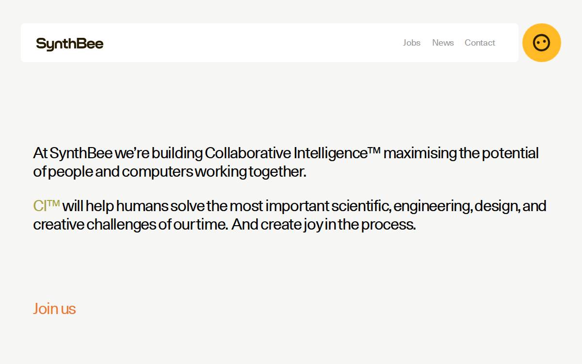 SynthBee website preview