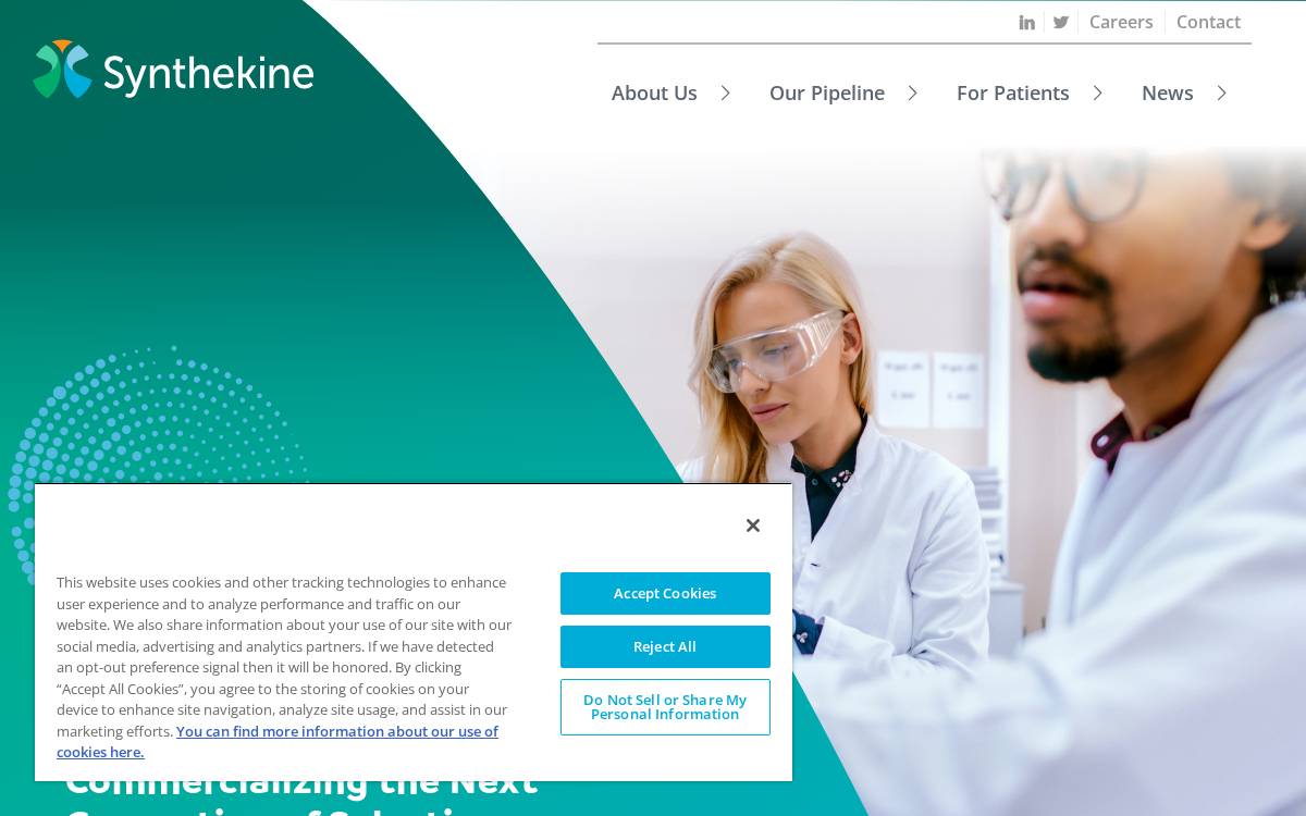 Synthekine website preview